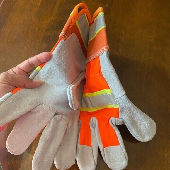 Wells Lamont Men's Hi-Visibility Construction Leather Palm Safety Work Gloves XL - Picture 11 of 16